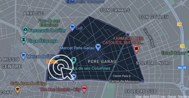 Karta över Pere Garau